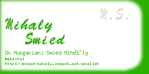 mihaly smied business card